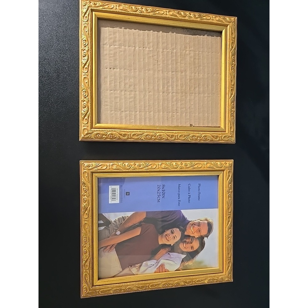 Vintage DECOREL Gold Ornate 8 x 10 Photo Picture Frame Set Of 2 Wall Art - Picture 4 of 9